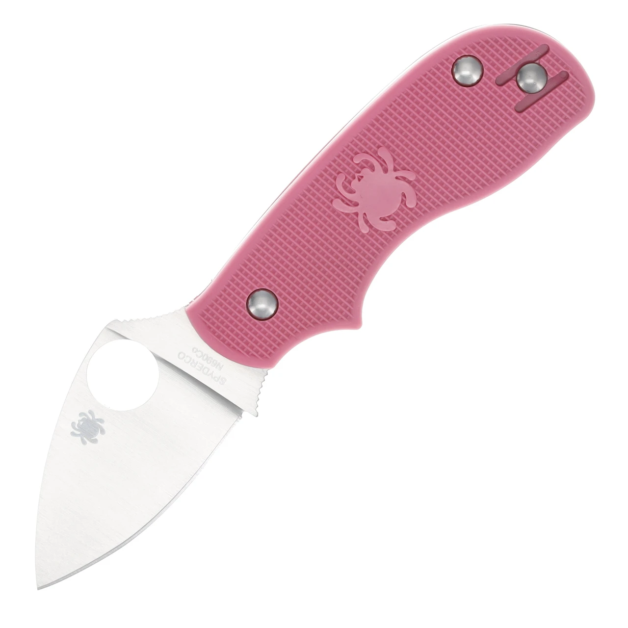 Spyderco Squeak Folding Knife Pink 2 Inch Plain Satin Clip Point 1