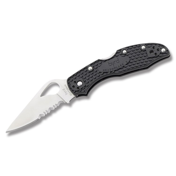 Spyderco Meadowlark 2 2.97 Inch Partially Serrated Satin Clip Point Open