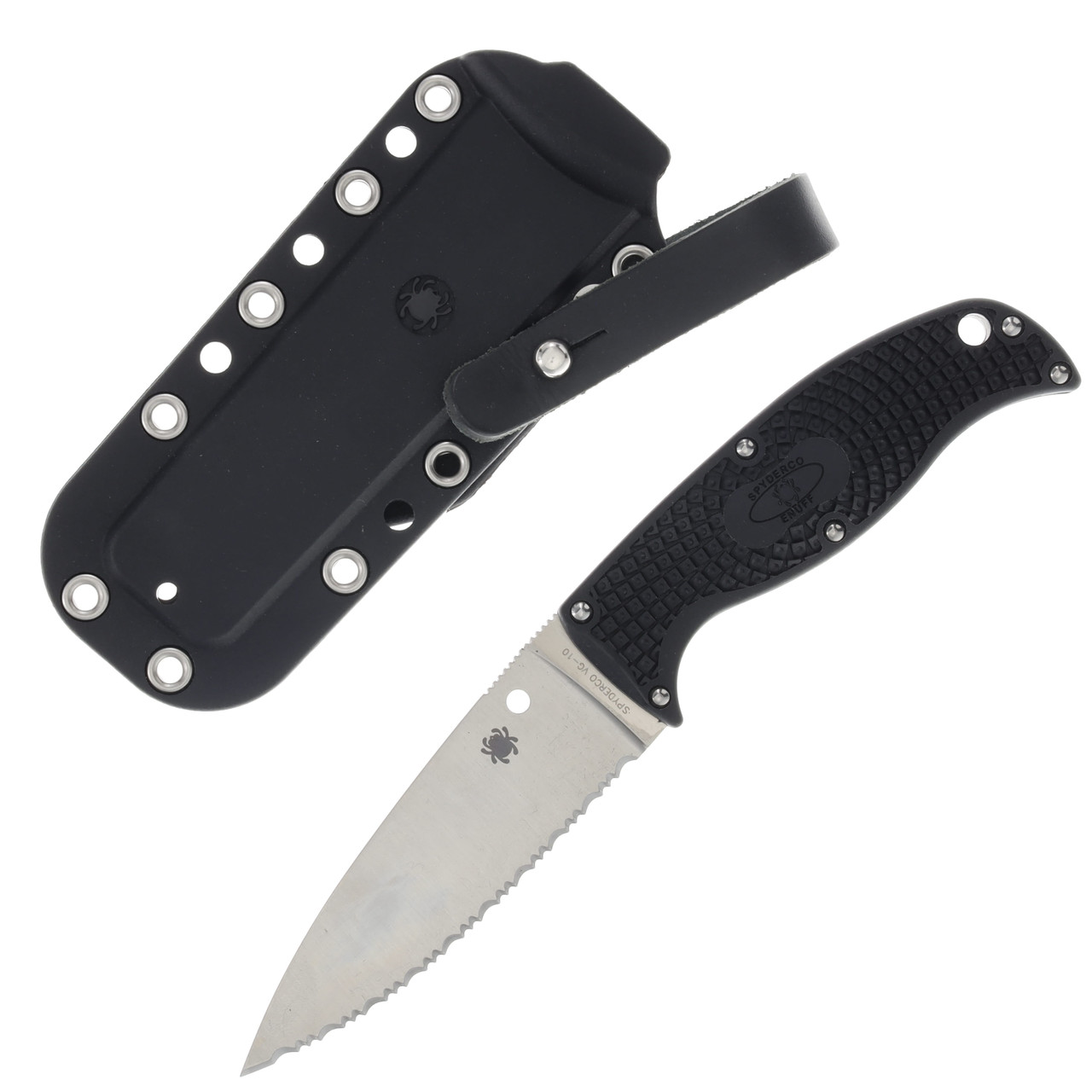 Spyderco Enuff 2 Fixed Blade Knife 3.95 Inch SpyderEdge Satin Leaf SPFB31SBK2