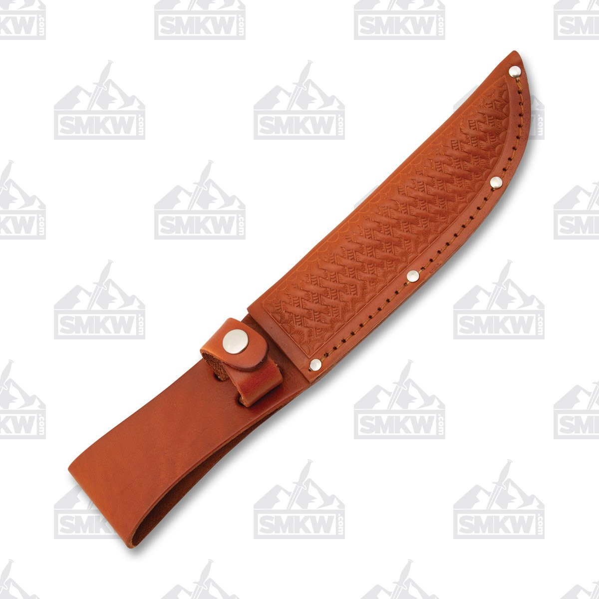 Straight Knife Leather Sheath Basketweave Design 6 Inch SH1135