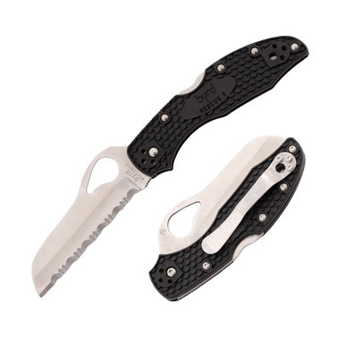 Spyderco Byrd Meadowlark 2 Rescue Folding Knife 3.05in Serrated Blade SPBY19SBK