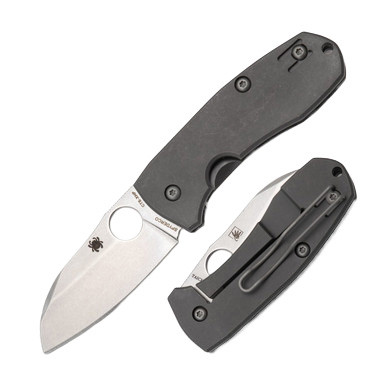 Spyderco Techno 2 Gray 2.52 Inch Plain Stonewash Modified Sheepsfoot