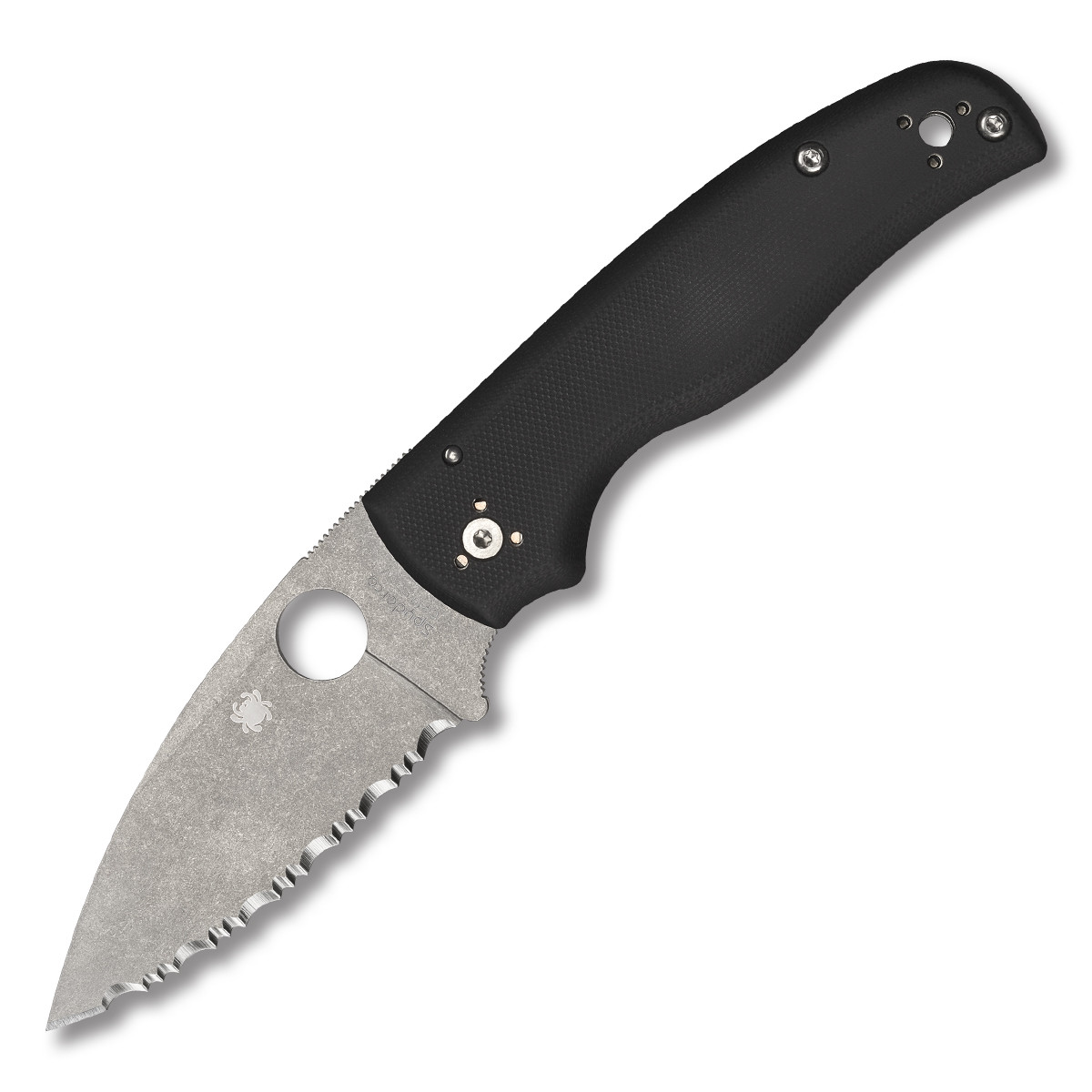 Spyderco Shaman Folding Knife 3.58 Inch Serrated Satin Leaf SPC229GS