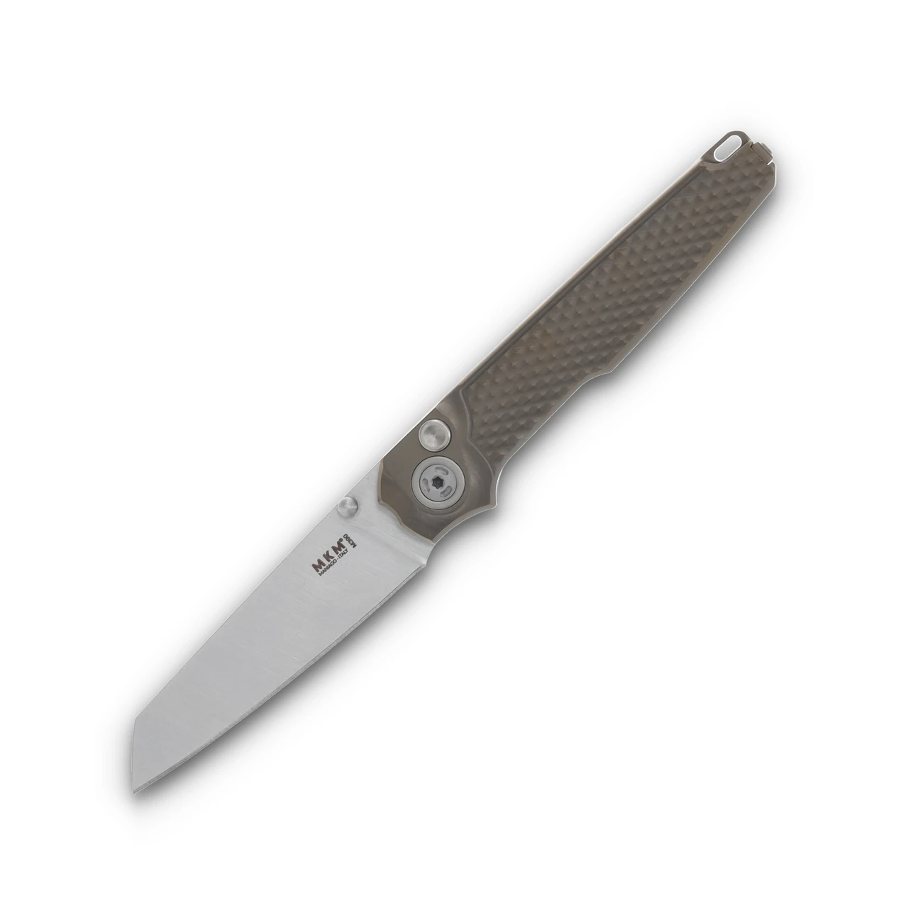 MKM Knives Miura Folding Knife 3D Bronze Ti 2.72in Satin Reverse Tanto