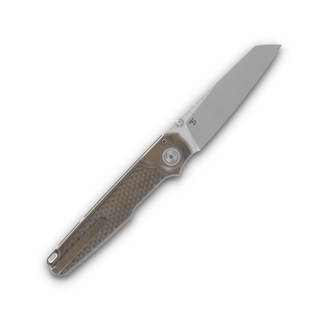 MKM Knives Miura Folding Knife 3D Bronze Ti 2.72in Satin Reverse Tanto