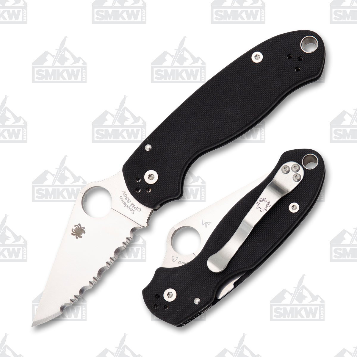 Spyderco Para 3 Folding Knife 2.95in Serrated G10 Compression Lock SPC223GS