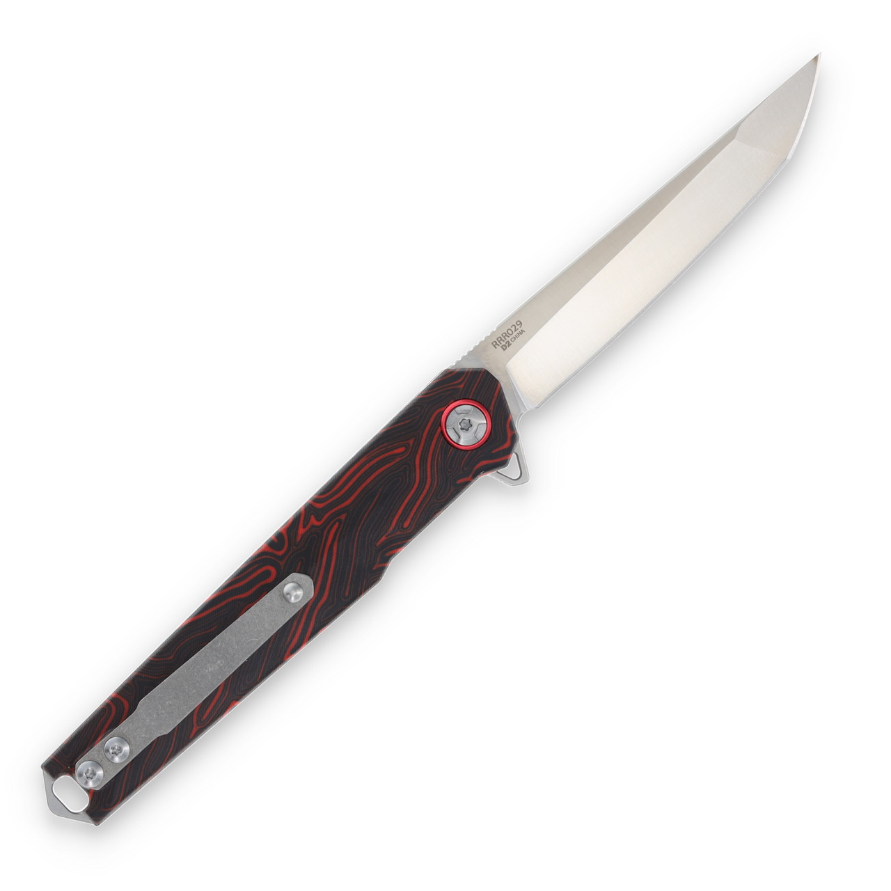 Rough Ryder Reserve Black and Red D2 Tanto Folding Knife RRR029