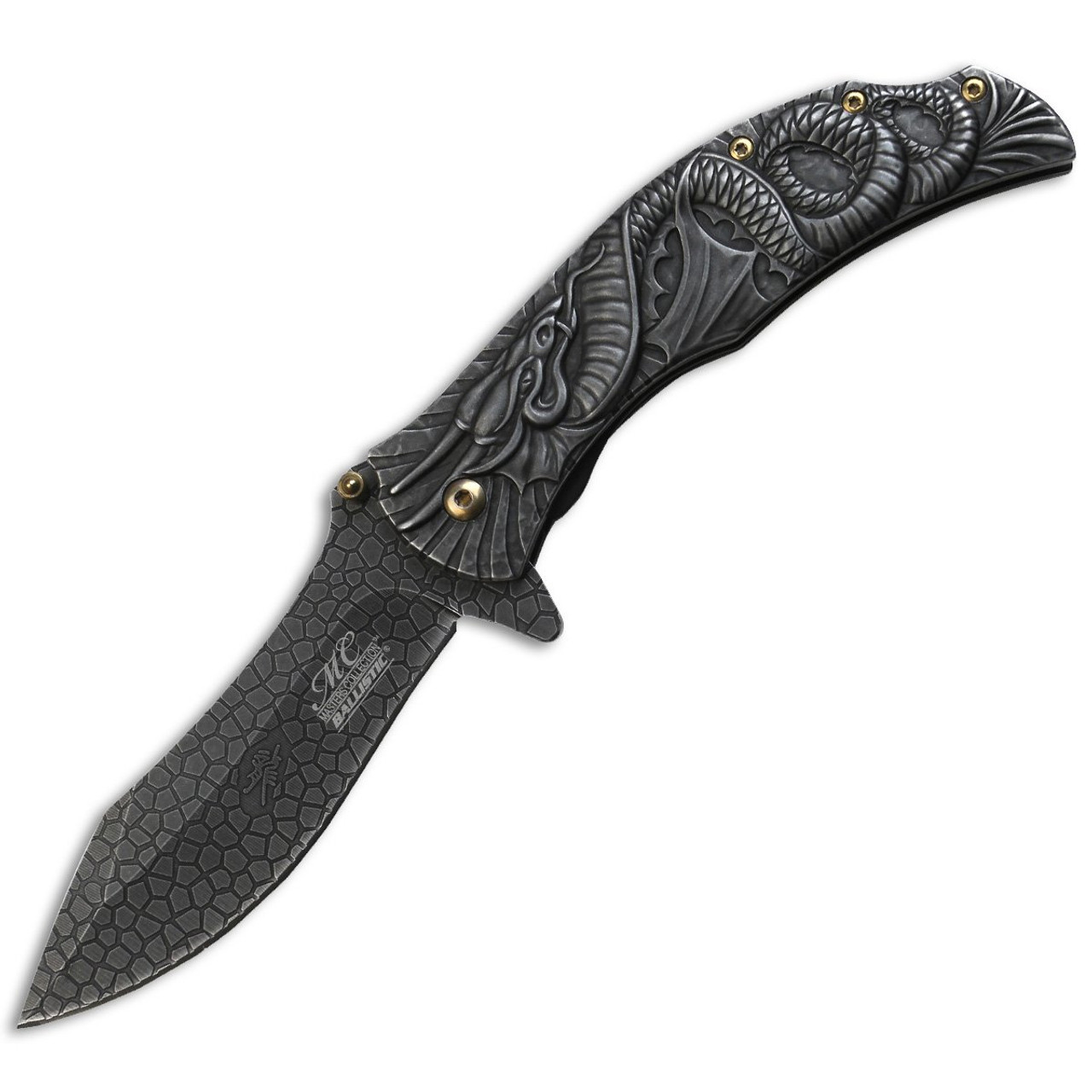 Master Cutlery Dragon Scale Stonewash Spring-Assisted Linerlock Folding  Knife - Smoky Mountain Knife Works