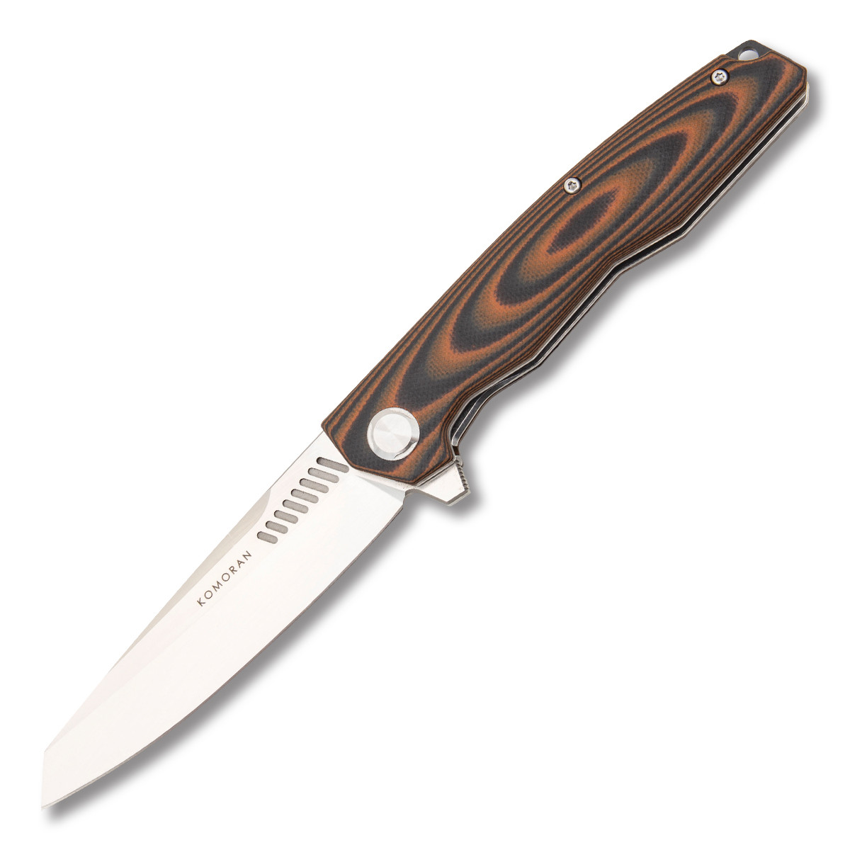 Komoran 035 Folding Knife Orange - Black 3.75 Inch Plain Satin Tanto