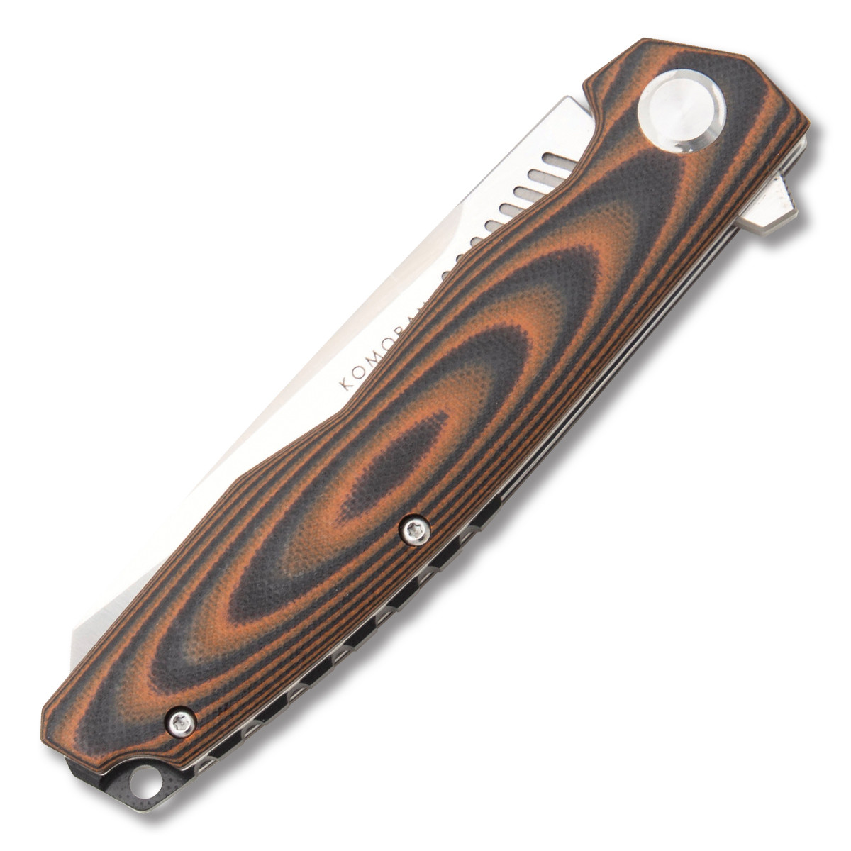 Komoran 035 Folding Knife Orange - Black 3.75 Inch Plain Satin