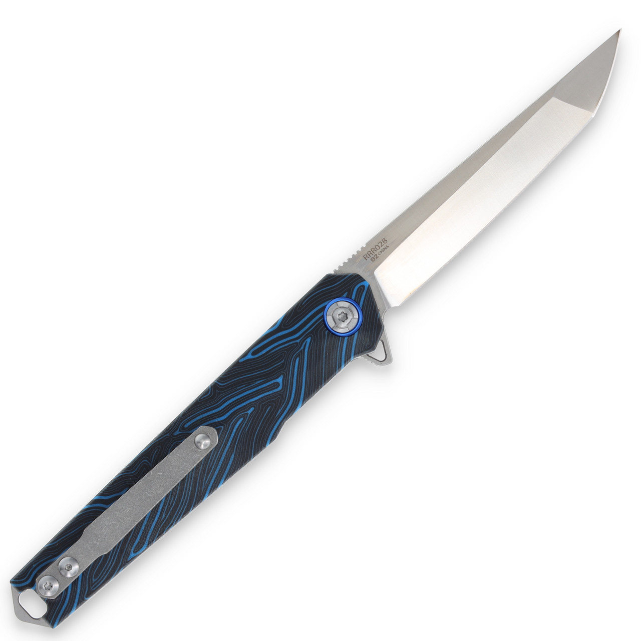 Rough Ryder Reserve Black and Blue D2 Tanto Folding Knife RRR028
