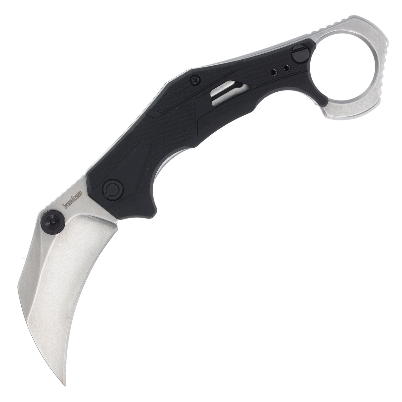 Kershaw Outlier Karambit Folding Knife 2.6 Inch Plain Satin Hawkbill Open