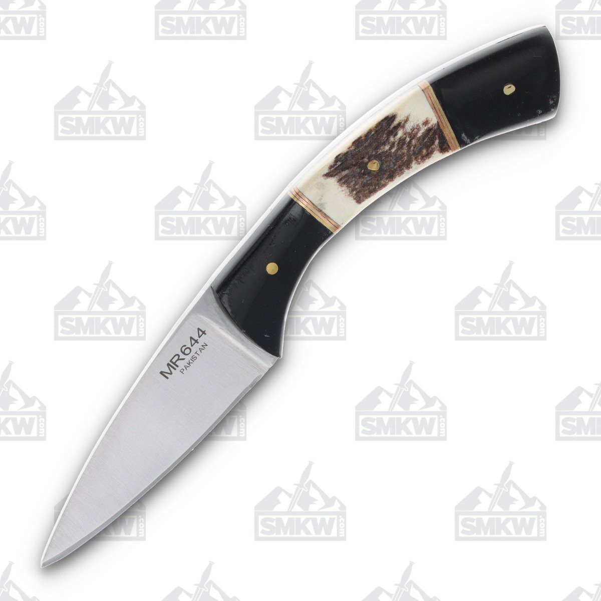 Marbles Small Stag Acorn Shield 3in Satin Spear Point Fixed Blade
