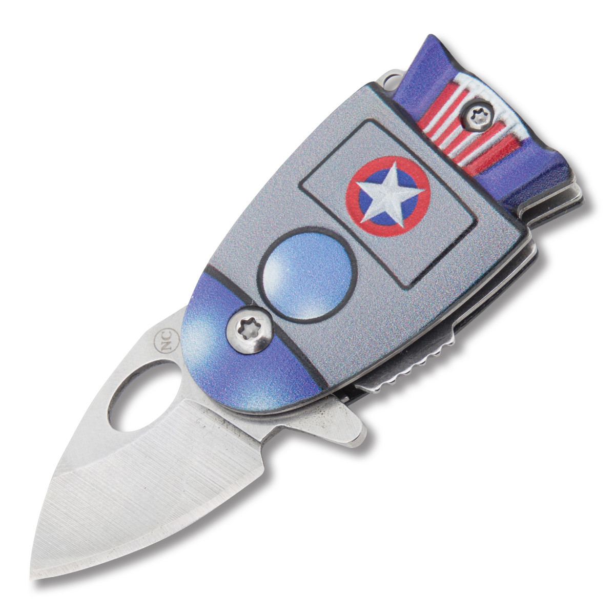 Novelty Knife Co. Cosmic American Rocket Ship 1in Drop Point Knife