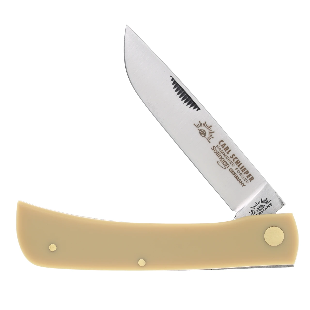 Eye Brand Clodbuster Folding Knife 3.8in Plain Edge Yellow Composition
