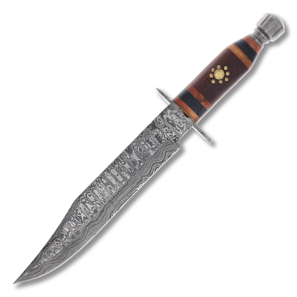 Marbles MR483 Damascus Steel 8.75in Bowie Fixed Blade Knife