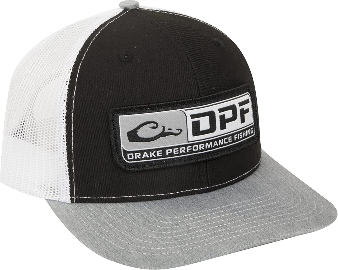 Drake Waterfowl DPF 5 Black White Heather Mesh Back Cap Mens DPF8030BWH