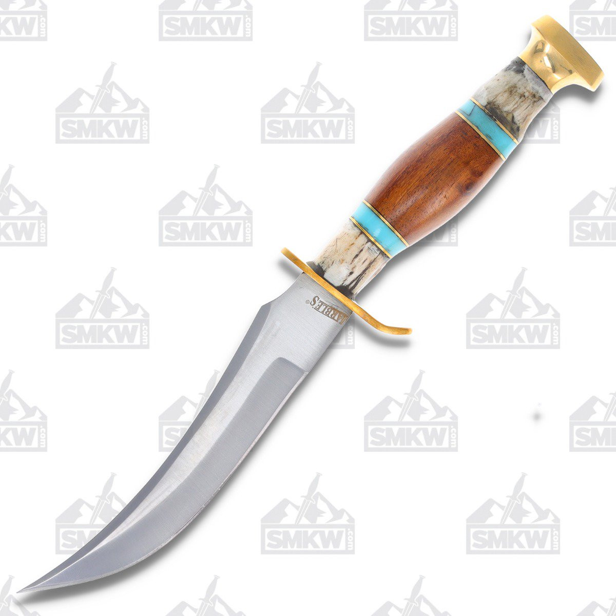 Marbles Skinner Wood and Stag 5.5in Satin Upswept Fixed Blade Knife