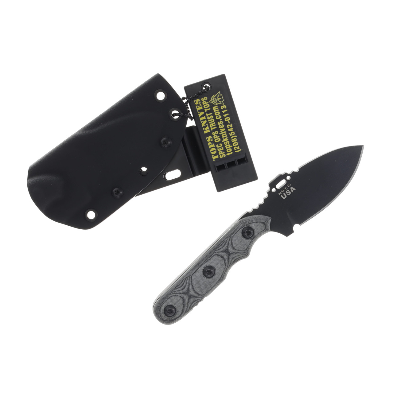 TOPS Knives Iraq JAC Fixed Blade Linen Micarta 3.25in Plain Spear