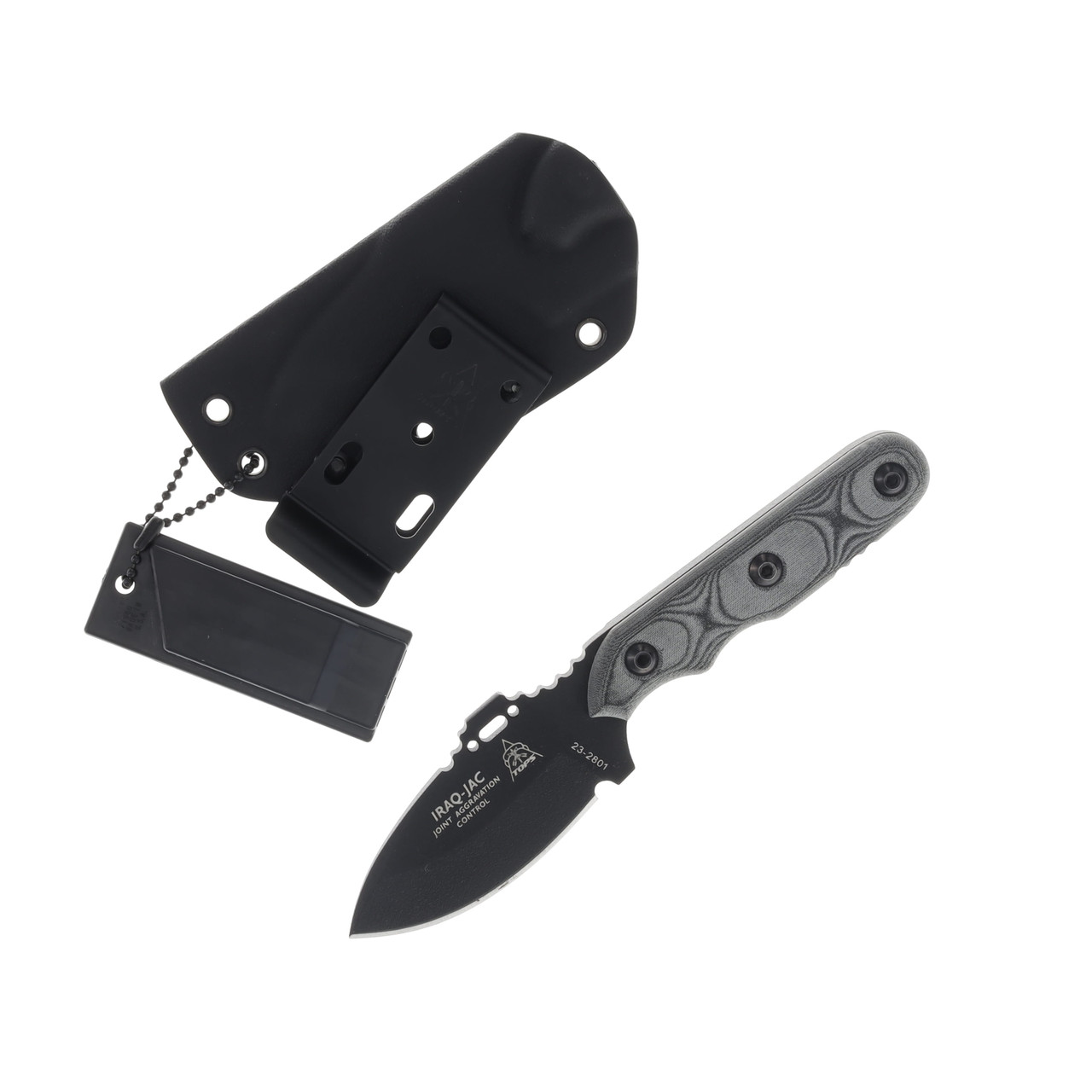 TOPS Knives Iraq JAC Fixed Blade Linen Micarta 3.25in Plain Spear