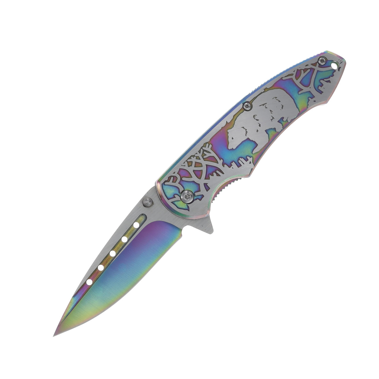 Rambling Bear Rainbow Folding Knife 300268RB