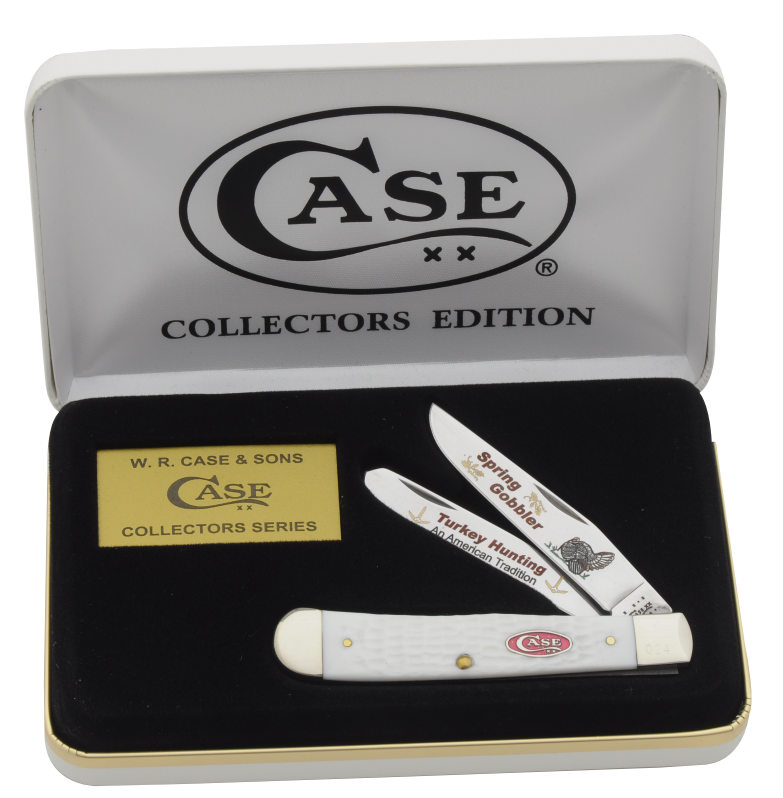 Case XX White Jigged Delrin Turkey Trapper Folding Knife CAJWDTURKEY