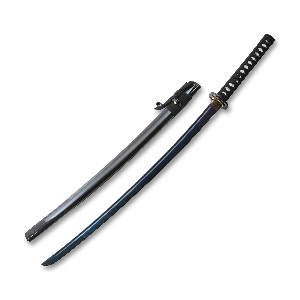 40in Blue Carbon Steel Hand Forged Katana Display Sword NTKON17BL