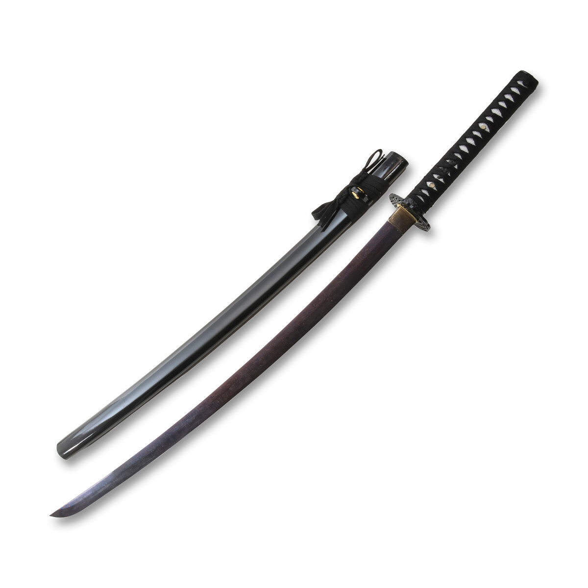 40.5in Fire Damascus Steel Hand Forged  Katana Display Sword 1045 Carbon Steel NTKON20