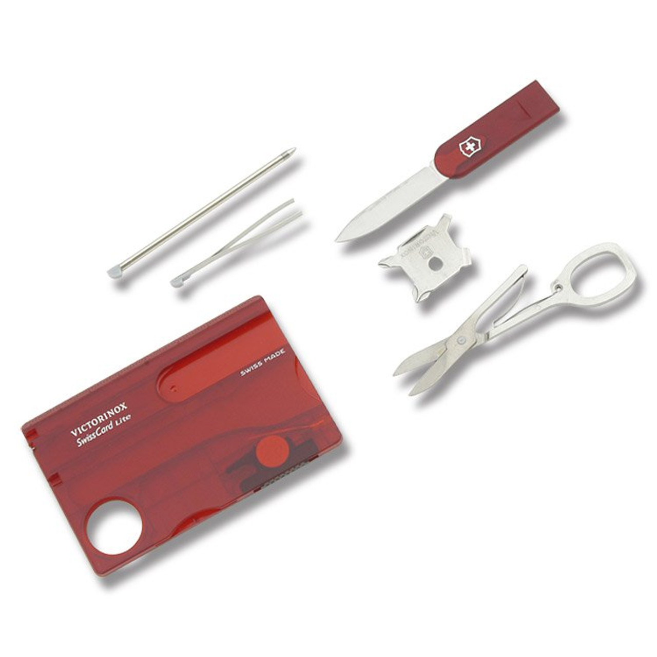 Tool　Smoky　Lite　Victorinox　Pack　Swisscard　Pocket　Clam　Translucent　Ruby　Works　Mountain　Knife