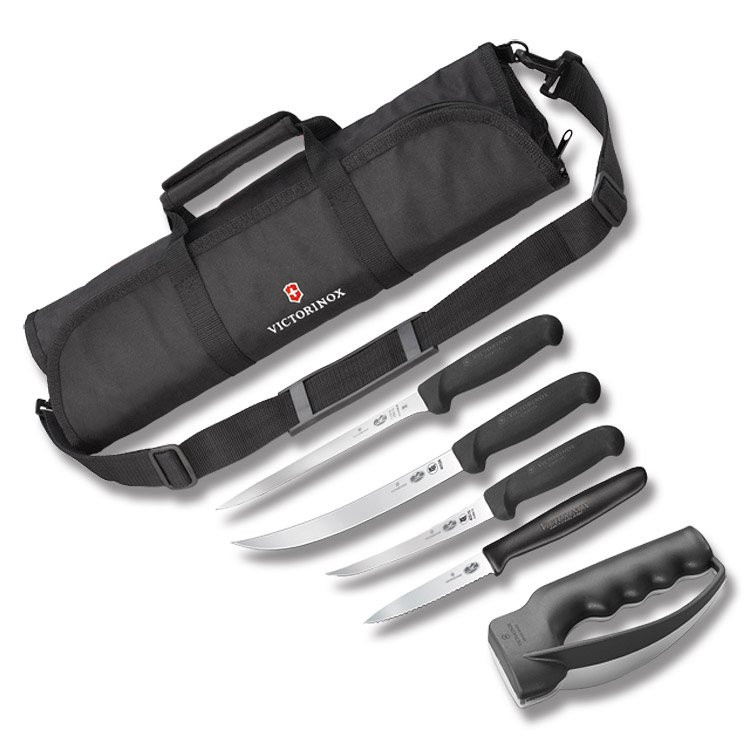 Victorinox Fish Fillet Knife Kit Black TPE Handles V57615 - Smoky