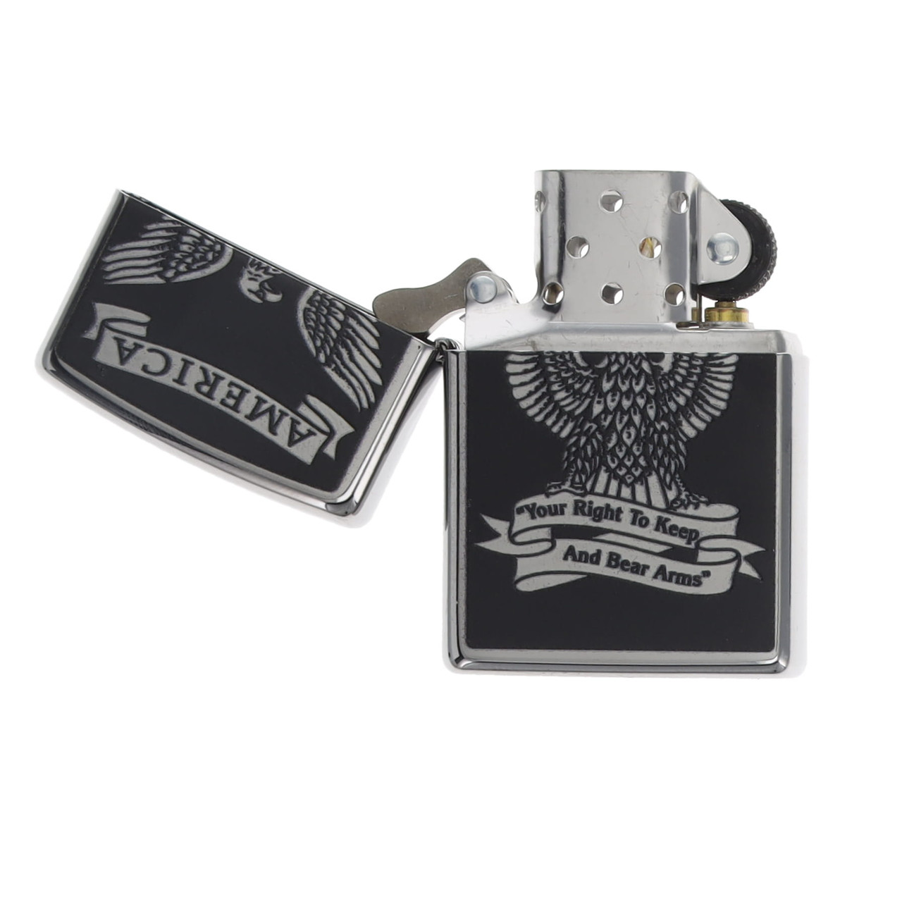Zippo Second Amendment High Polish Chrome Lighter ZP28290 - Smoky 