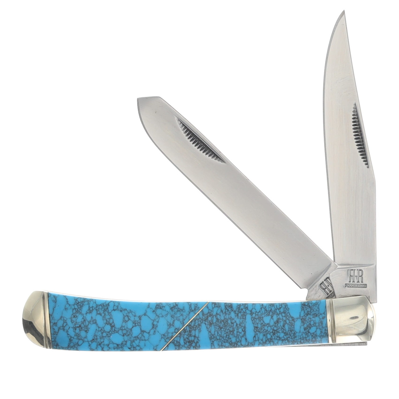 Rough Rider Imitation Turquoise Trapper Folding Knife RR1371