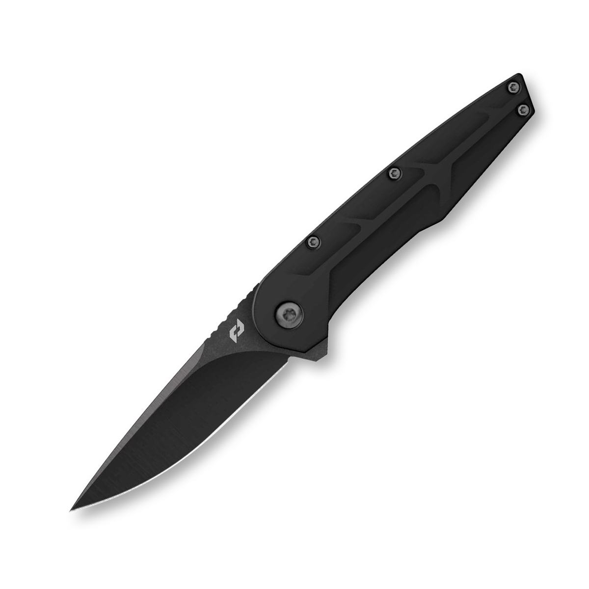 Schrade Beta Reckon Folding Knife 3in Plain Black Stonewash Drop Point