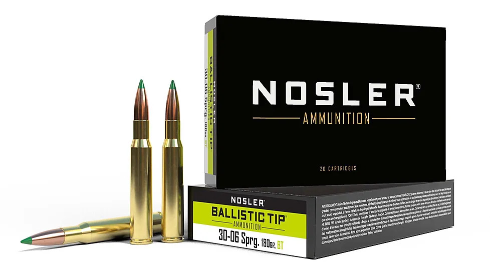 Nosler BTA 30-06 Sprg Ammunition 180 Grain 20 Rounds Brass BT SFB