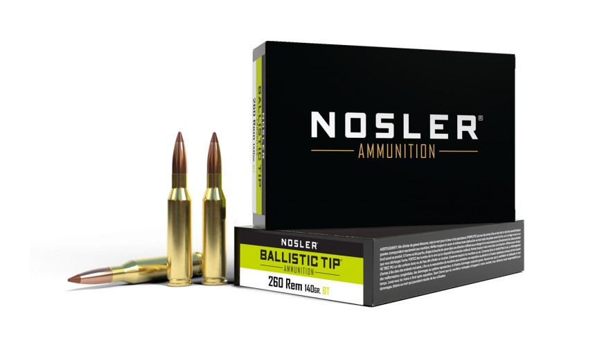 Nosler BTA 260 Rem Ammo 140 Grain 20 Rounds Brass Centerfire BT SP
