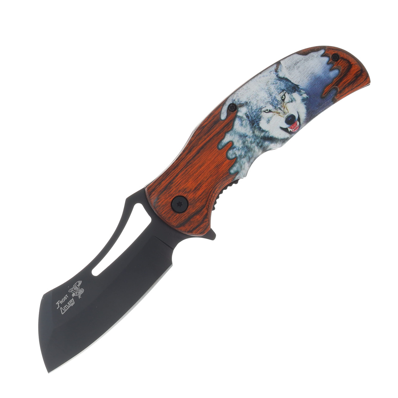 Frost Assisted Open Wood Linerlock Wolf FRFC139W