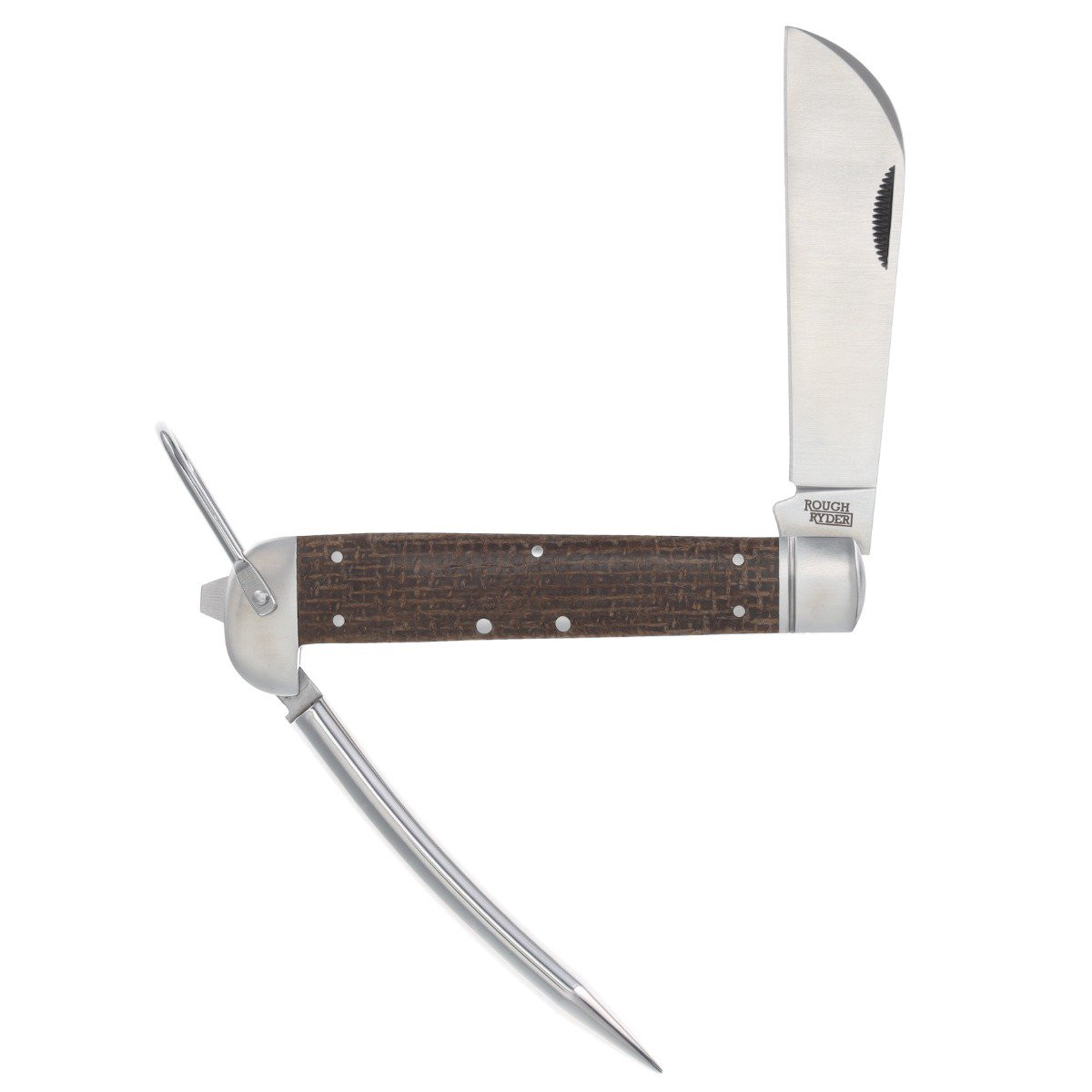 Rough Ryder Marlin Spike Folding Knife Brown Micarta | Smoky