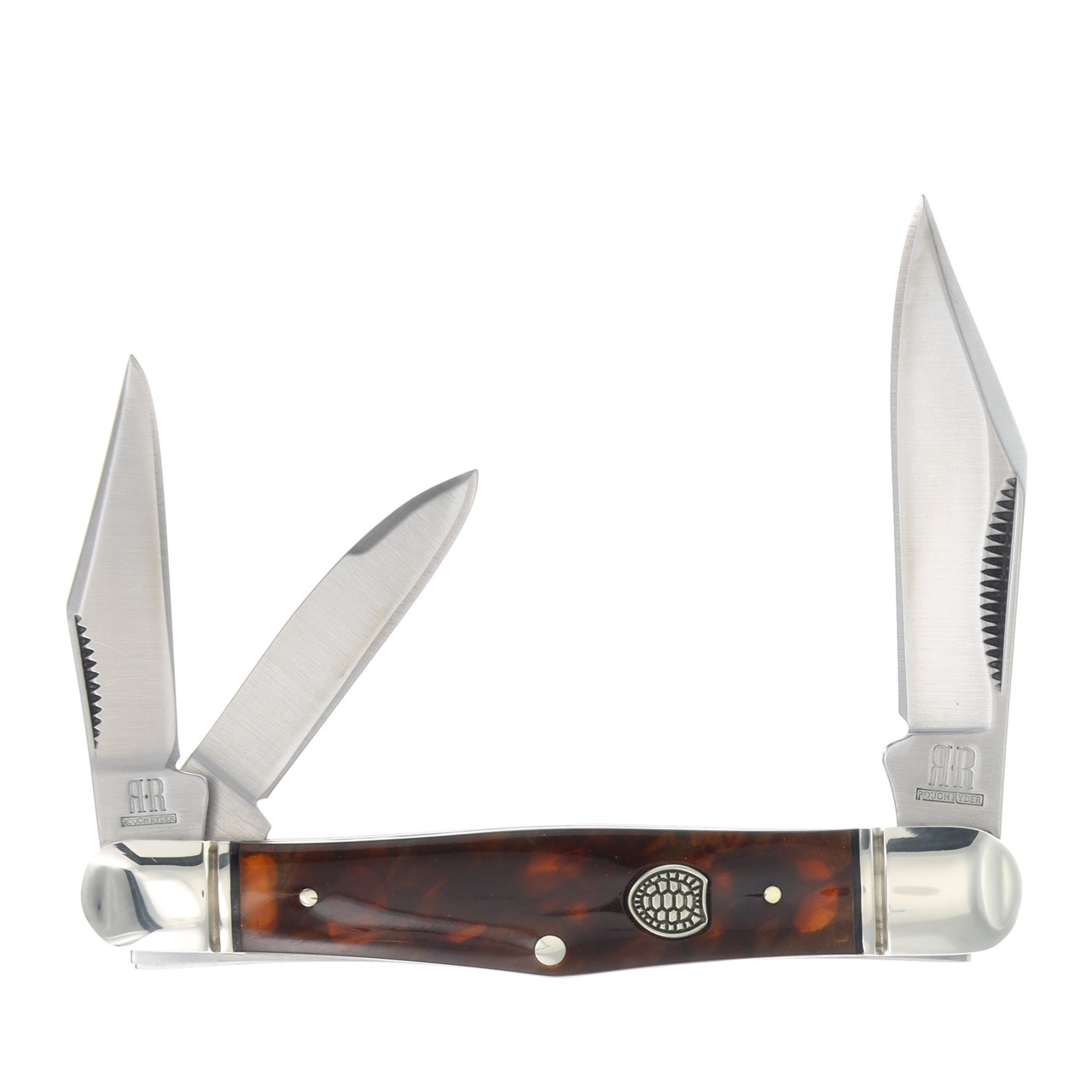 Rough Ryder Imitation Tortoise Medium Whittler RR2579 - Smoky
