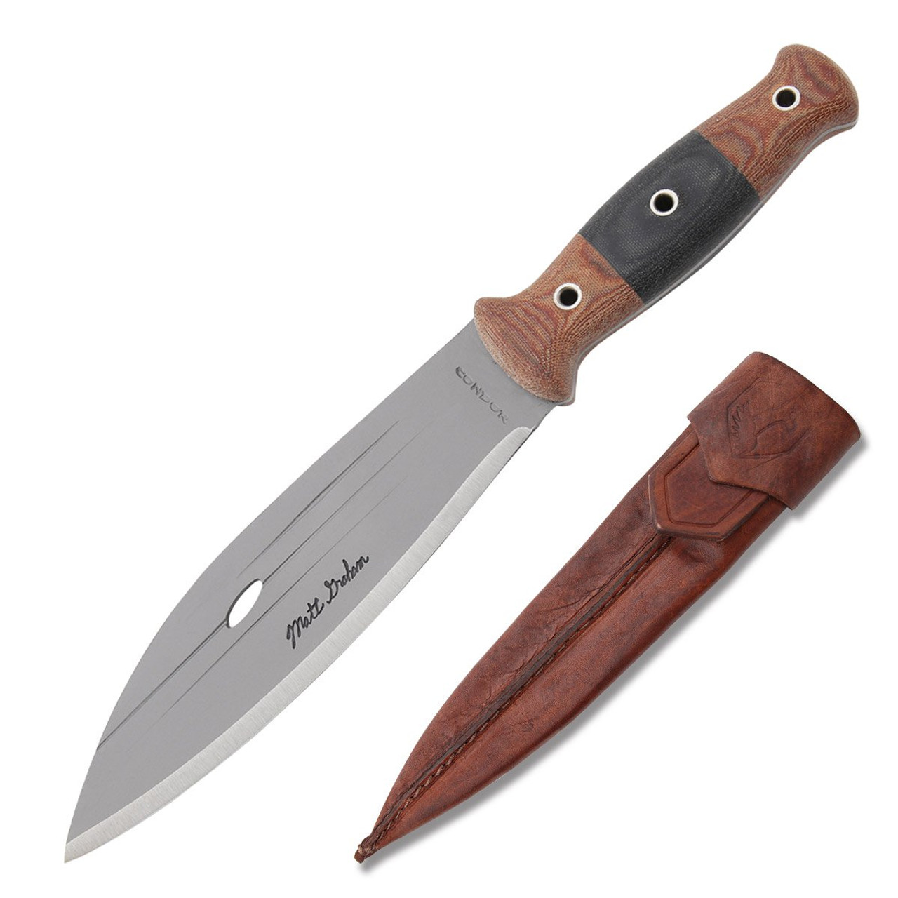 Condor 8 Inch Primitive Bush Knife Carbon Steel Blade with Sheath 