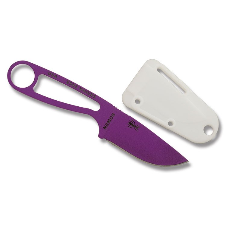 ESEE Izula Fixed Blade Knife 2.63in Plain Skeletonized Purple