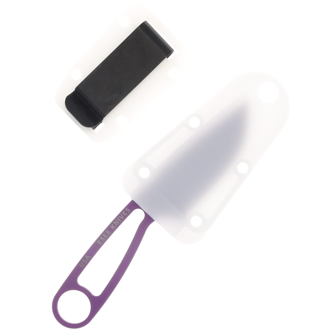 ESEE Izula Fixed Blade Knife Purple with Survival Kit (White