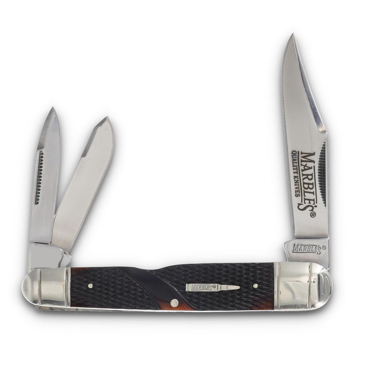 Marble's Large Whittler/Brown Checkered Bone MR686 - Smoky