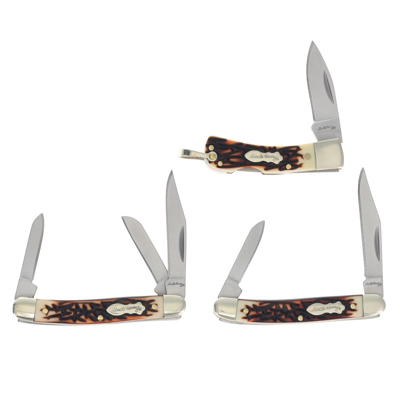 Uncle Henry Staglon 3 Knife Gift Tin Set - Red Hill Cutlery