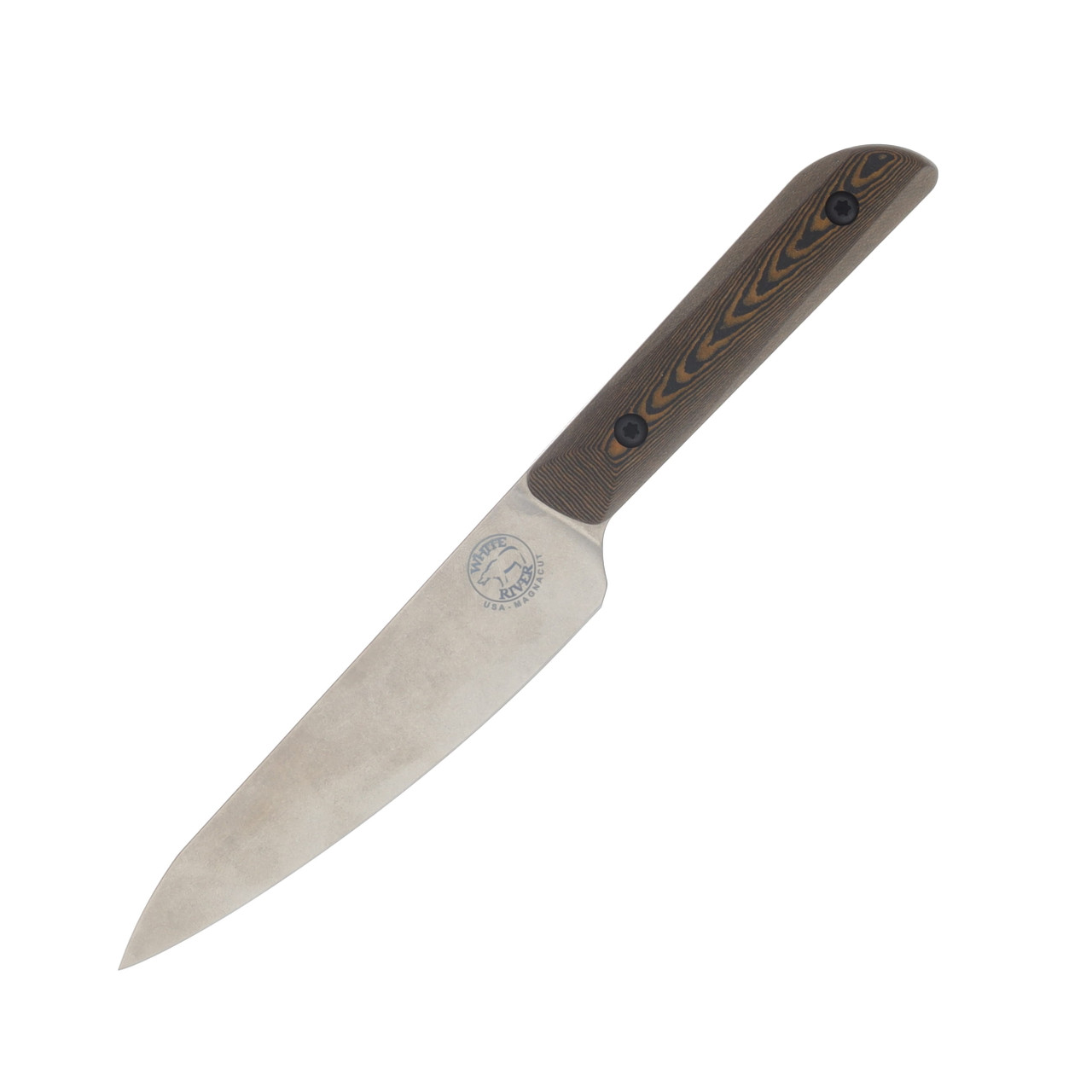 White River Knives Liong Mah Utility Knife Maple-Black Richlite 4.75in SW Blade WRLMU-RMB