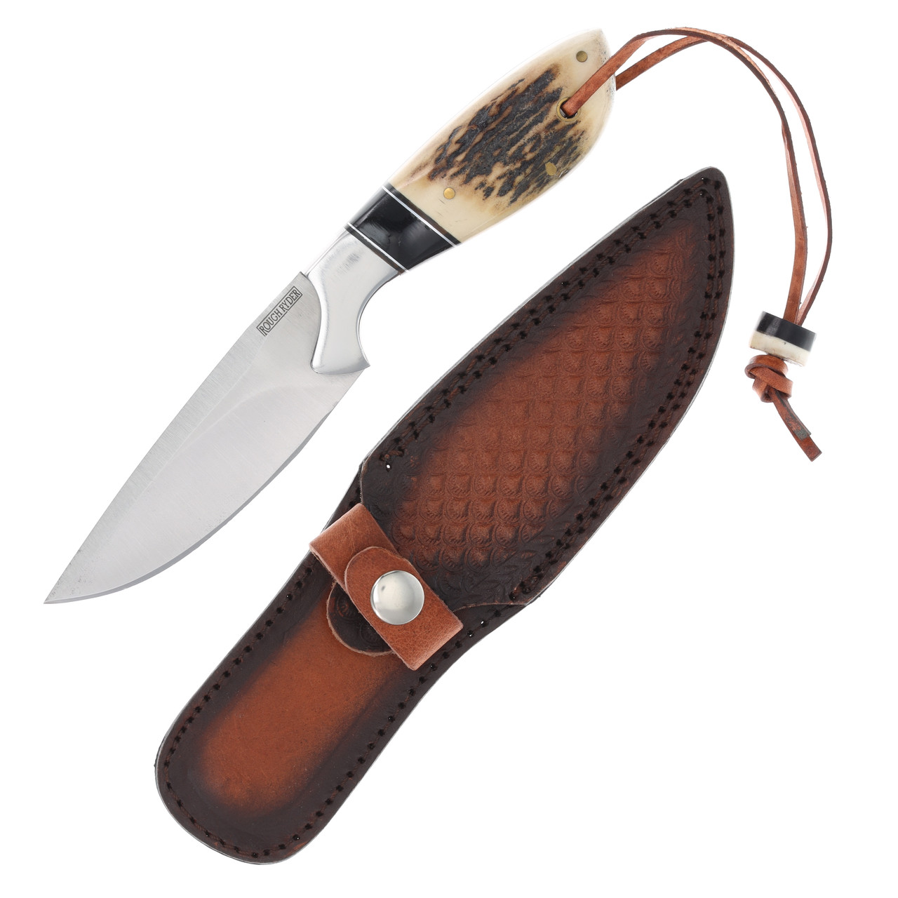 Rough Ryder RR2607 Stag Skinner Fixed Blade Knife RR2607 - Smoky