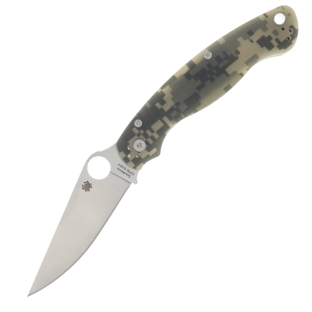Spyderco Military 2 Compression Lock Folding Knife Camo G-10 Plain Edge SPC36GPCMO2