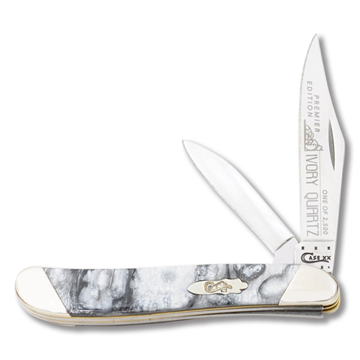 Case Slant Bolster Ivory Quartz Corelon Peanut Folding Knife