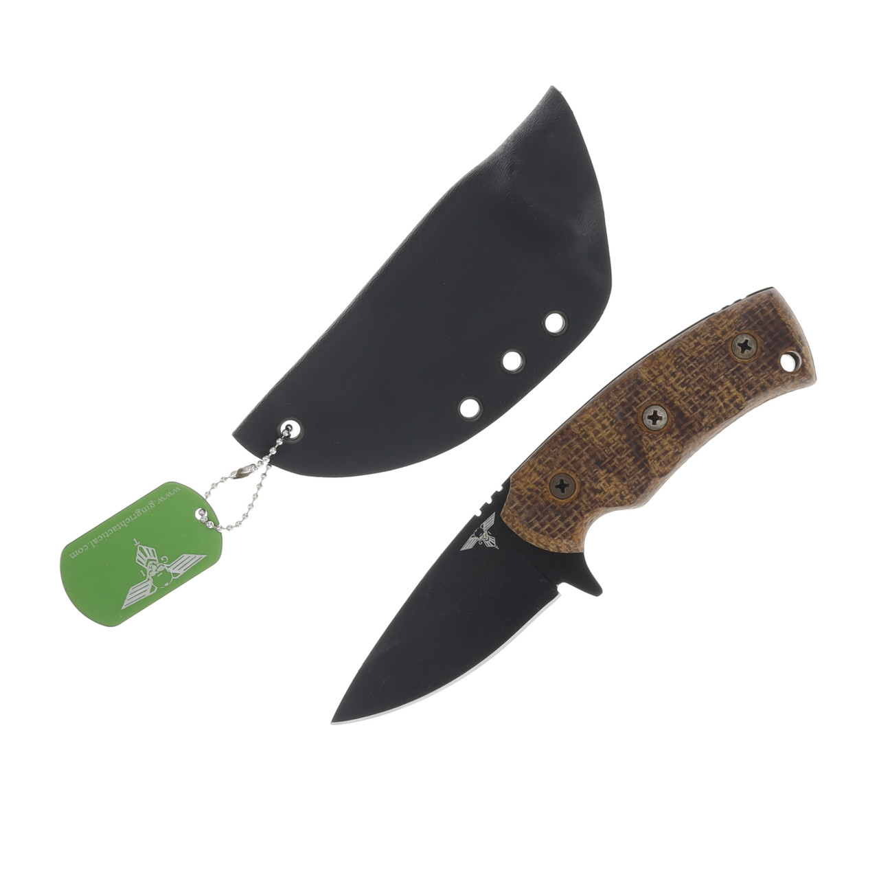 GTI Custom Tactical Mini S35VN Steel Burlap Micarta Handle GTI32