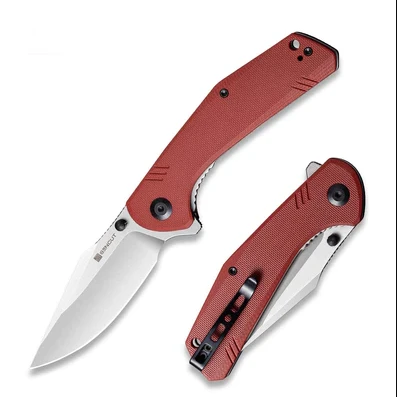 SENCUT Actium Burgundy 3.46in Plain Satin Drop Point