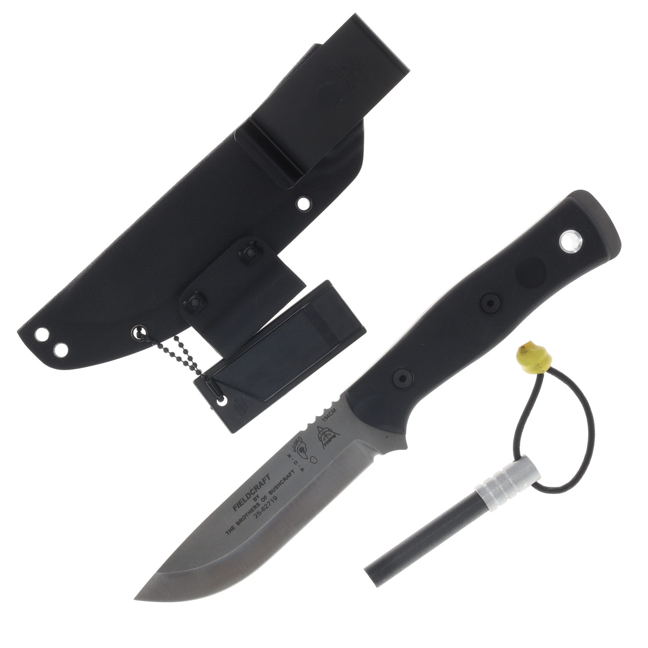 TOPS Brothers of Bushcraft 4.75 Inch Plain Stonewash Drop Point TPBROS-154-BLK10